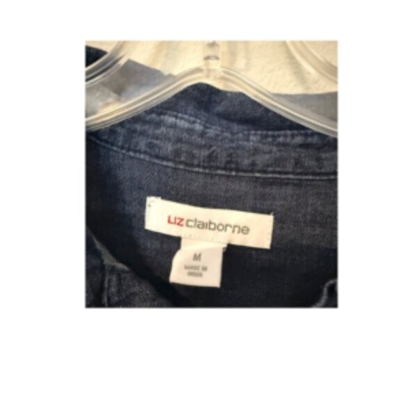 Liz Claiborne Blouse Women's Tunic Top – Dark Denim M Brand NWT - Picture 3 of 9